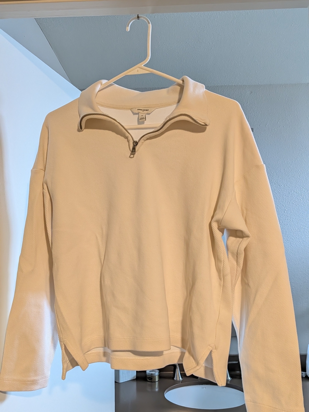 Banana Republic Women's Cream Half-Zip Sweater